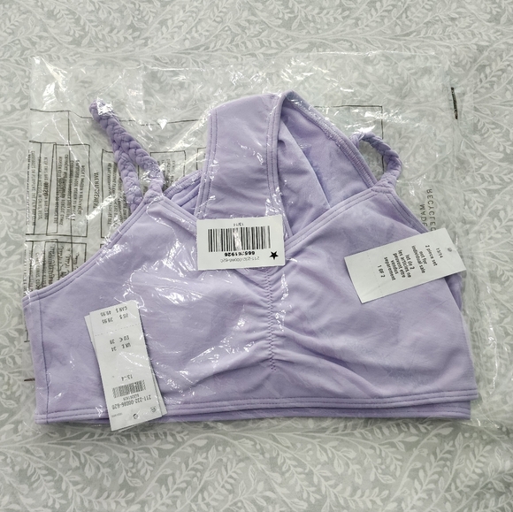 NEW! Abercrombie Kids Braided Triangle Cinched Two-piece Swimsuit, Size 13/14 - Picture 4 of 9